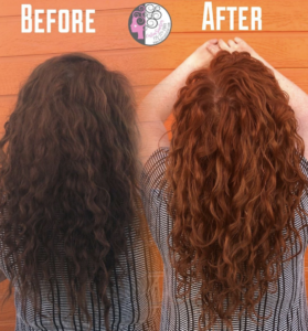 Curly Hair before and after
